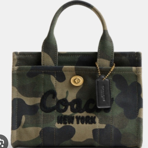 NWOT Coach Green and Black Camouflage Tote 20 - Picture 1 of 13